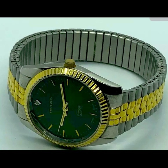 Men’s Milan Watch with Green Face - Picture 1 of 3